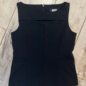 DKNY Elegant Black Sleeveless Blouse